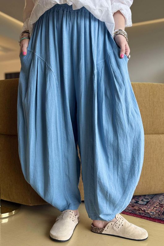 Noa Linen Blend Sia Barrel Trouser Denim /18=